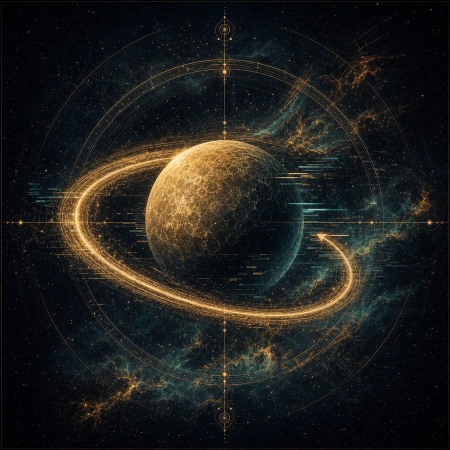 Mercury planet illustration for retrograde calendar dates